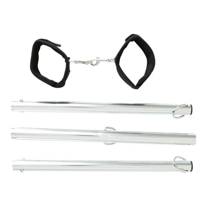 Expand Spreader Bar Cuffs Set Silver Sportsheets Anal