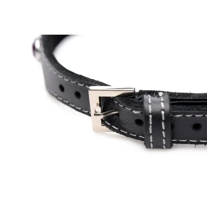 The Master Series Bling Vixen Leather Choker with Red Rhinestones XR Brands Restraints