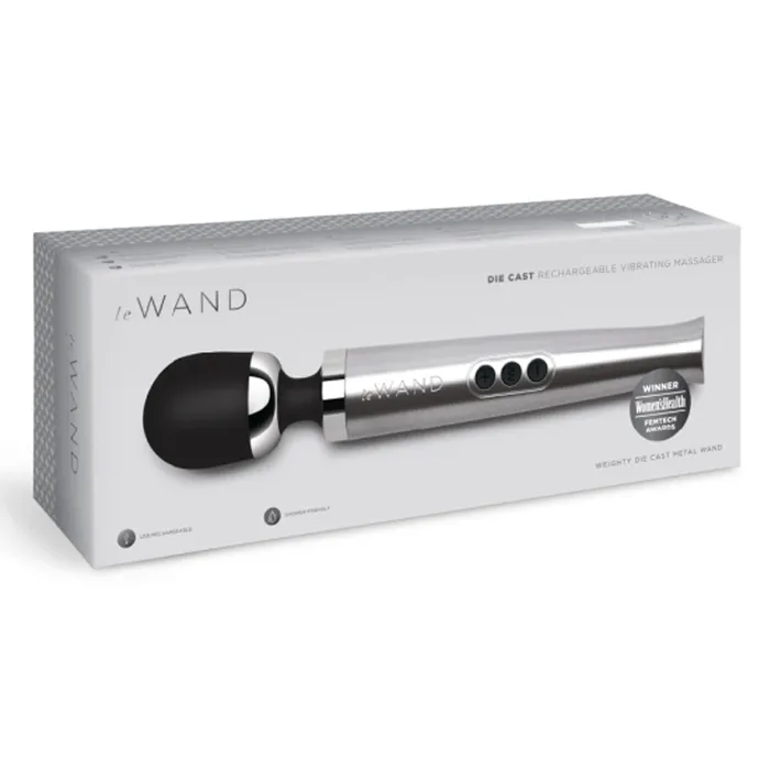 Le Wand Die Cast Rechargeable Vibrating Massager Silver Le Wand Female Sex Toys