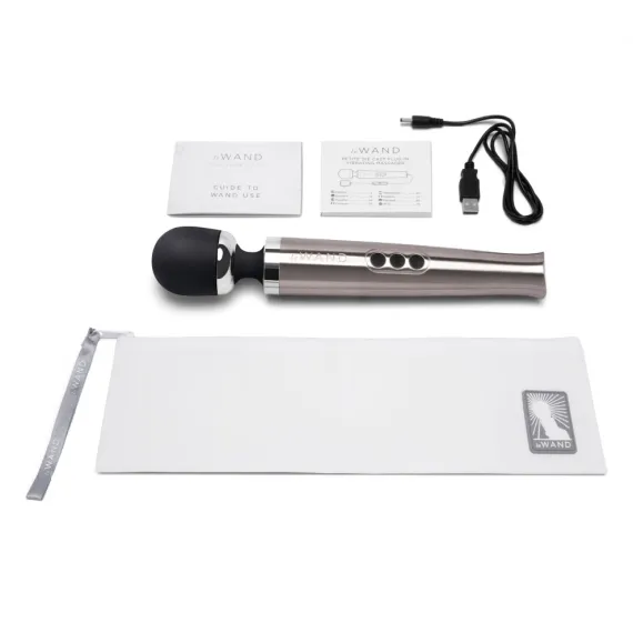 Le Wand Die Cast Rechargeable Vibrating Massager Silver Le Wand Female Sex Toys