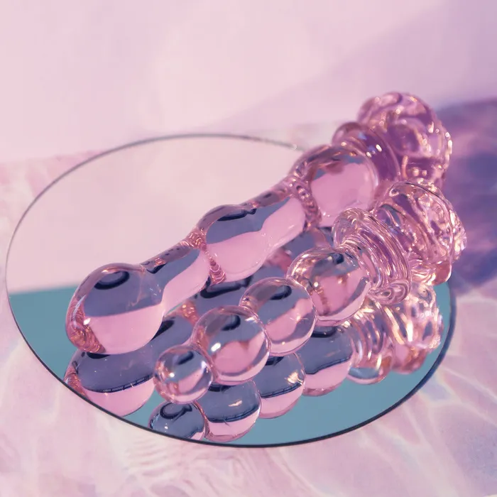 Dream Toys Glass Butt Plug Rosebud Beaded Plug Anal