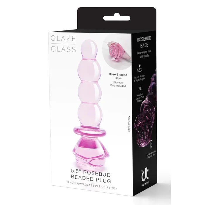Dream Toys Glass Butt Plug Rosebud Beaded Plug Anal