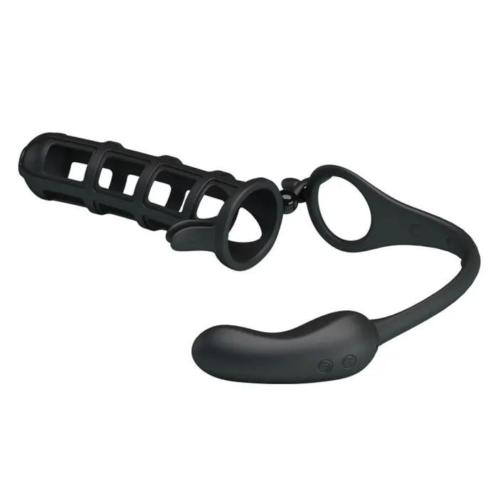 Female Sex Toys Hercules Rechargeable Vibrating Stimulator with Cock Extender Pretty Love