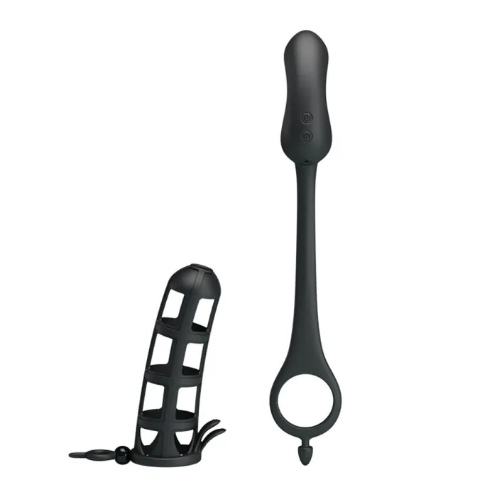 Female Sex Toys Hercules Rechargeable Vibrating Stimulator with Cock Extender Pretty Love