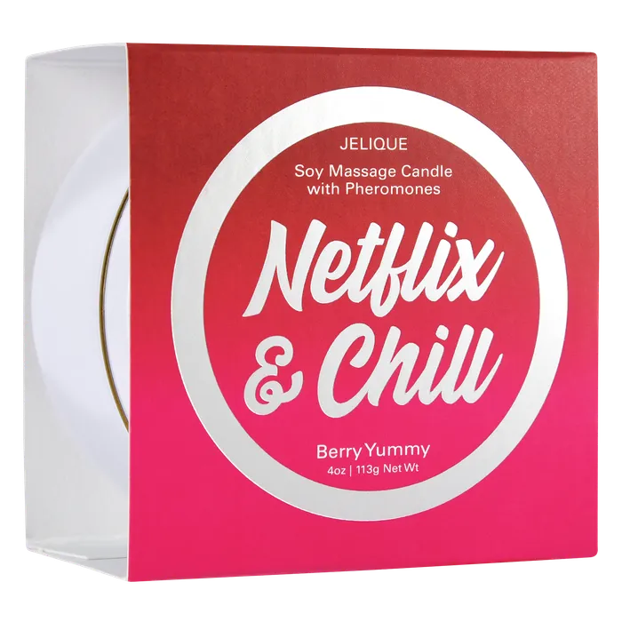 Jelique Couples MOOD CANDLES Netflix Chill Pheromone Massage Candle Berry Yummy 4oz 113g