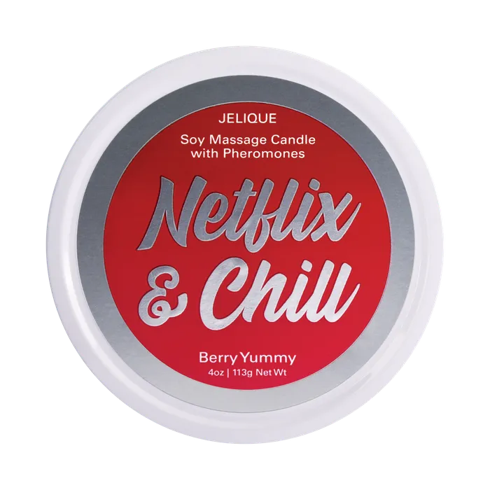 Jelique Couples MOOD CANDLES Netflix Chill Pheromone Massage Candle Berry Yummy 4oz 113g