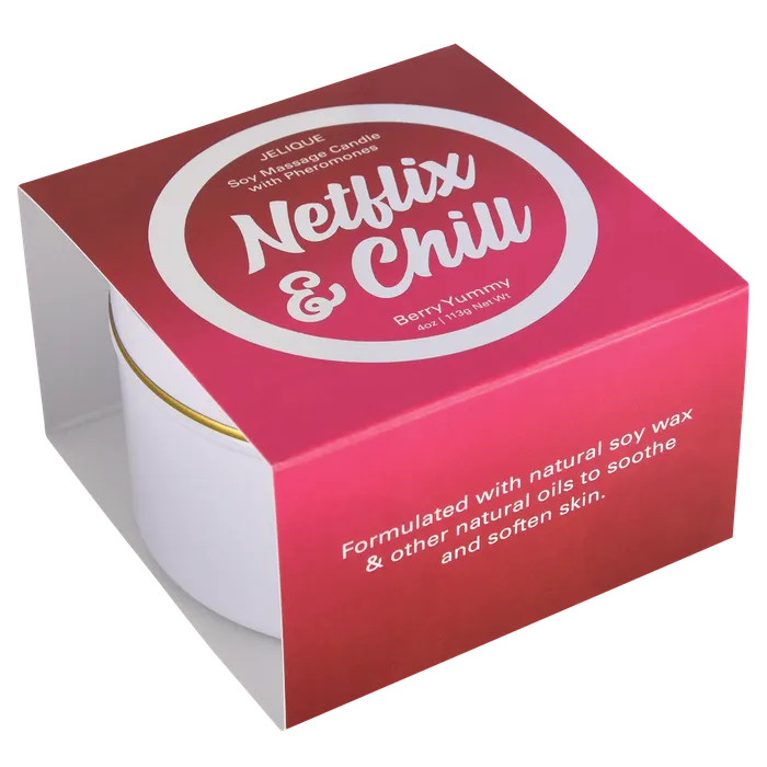 Jelique Couples MOOD CANDLES Netflix Chill Pheromone Massage Candle Berry Yummy 4oz 113g