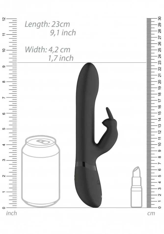 Vive Amoris Rabbit Vibrator with Stimulating Beads Black Shots Toys Female Sex Toys